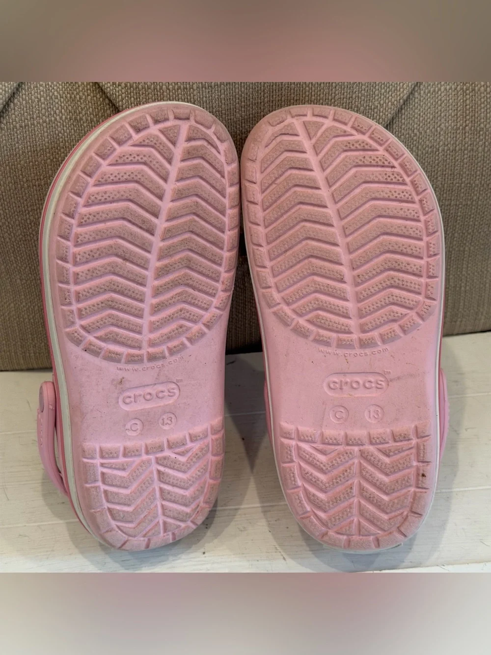 Crocs Crocband Clog Shoes, Pearl Pink Kids Classic Clog C 13 Light Pin